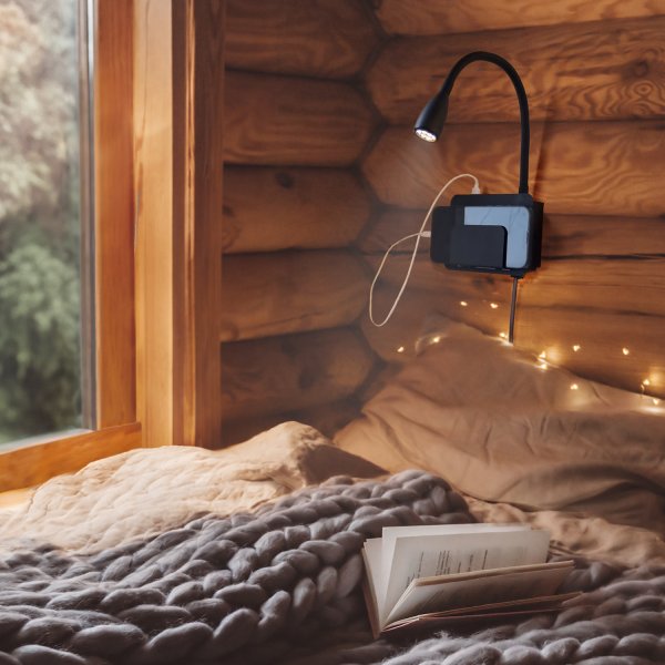 Vägglampa Design USB Black