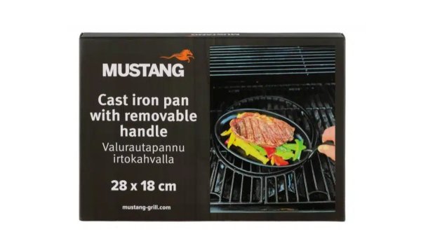 Gjutjärnspanna med avtagbart handtag